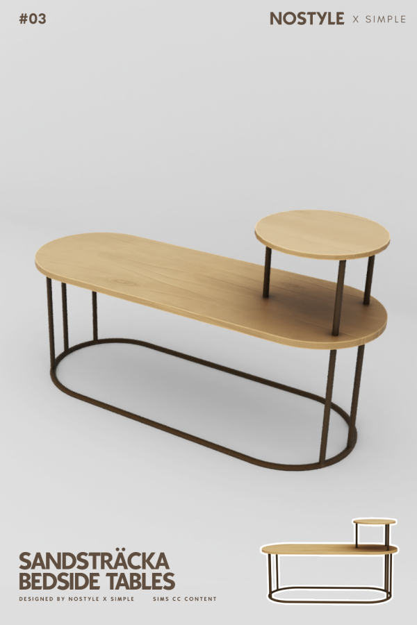 Alpha SANDSTRÄCKA BedSide Table by simsfinds - The Sims 4 Custom Content