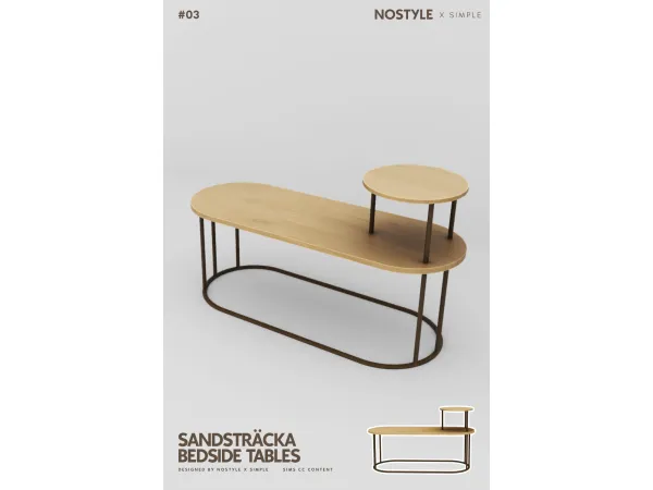 Alpha SANDSTRÄCKA BedSide Table by NO STYLE - The Sims 4 Custom Content