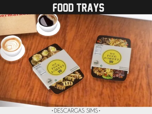 Alpha Food Trays - The Sims 4 Custom Content