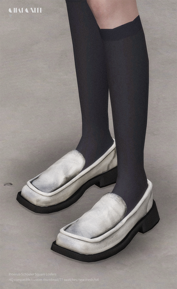 Alpha Proenza Schouler Square Loafers by simsfinds - The Sims 4 Custom Content