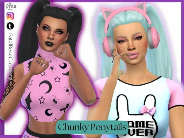 Alpha Chunky Ponytails - The Sims 4 Custom Content