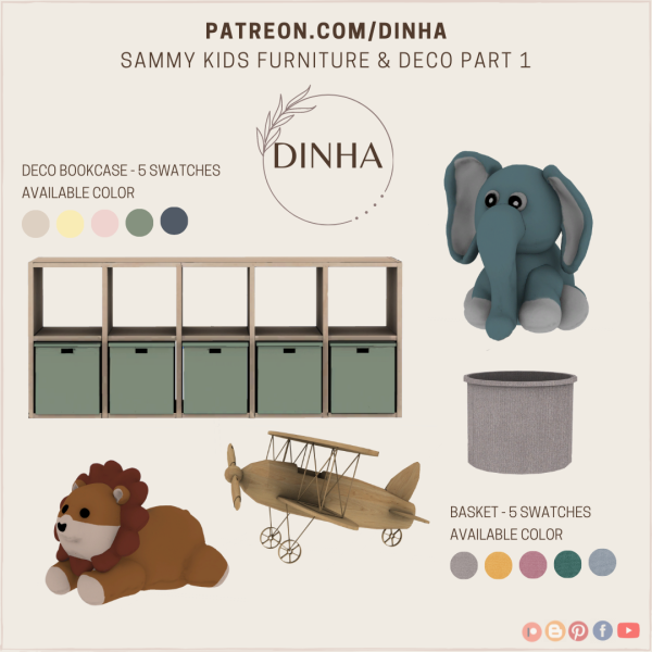 Alpha Sammy Kids Furniture Deco Part 1 by dinhagamer - The Sims 4 Custom Content
