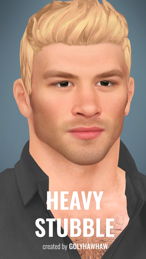 Mix HEAVY STUBBLE FACIAL HAIR by simsfinds - The Sims 4 Custom Content