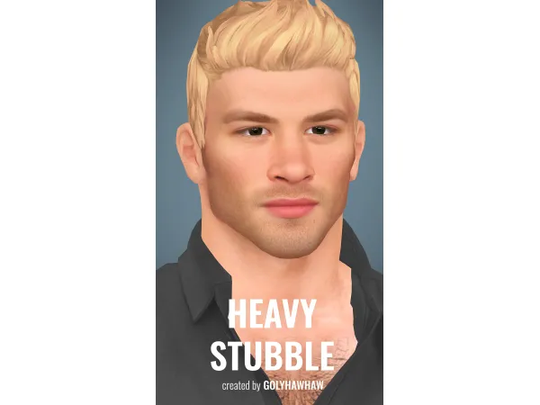Mix HEAVY STUBBLE FACIAL HAIR by Golyhawhaw - The Sims 4 Custom Content