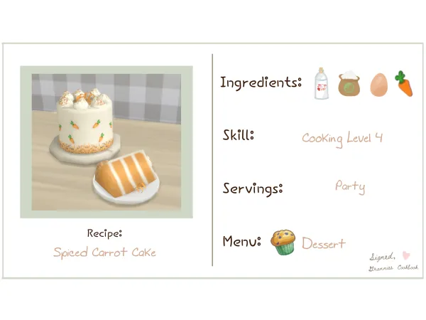Maxis Match Spiced Carrot Cake by Littlbowbub - The Sims 4 Custom Content