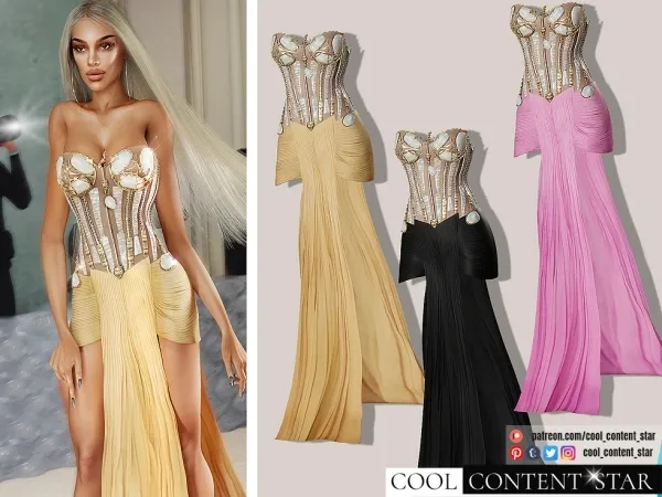 Alpha Yara Shahidi's Gown from Met Gala 2023 cool_content_star - The Sims 4 Custom Content