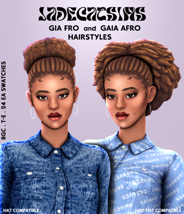 Maxis Match GIA FRO and GAIA AFRO Hairstyles by simsfinds - The Sims 4 Custom Content