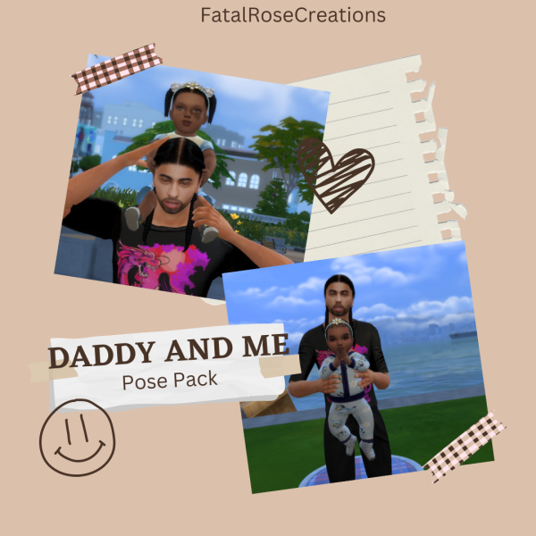 Mix Daddy and Me Pose Pack by fatalrosecreations - The Sims 4 Custom Content