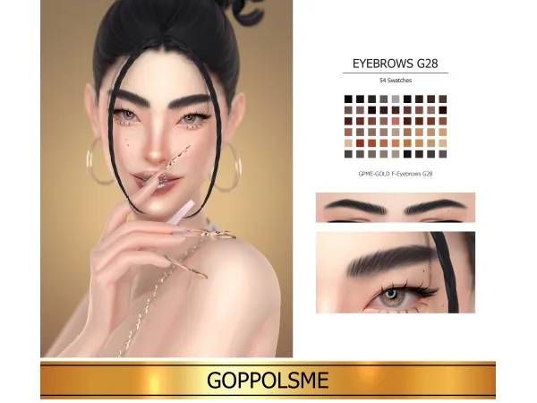 Alpha GPME GOLD F Eyebrows G28 by GoppolsMe - The Sims 4 Custom Content