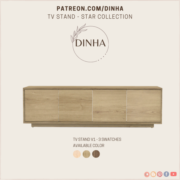 Alpha TV Stand Sideboard Star Collection (3 Models) V1 FREE by dinhagamer - The Sims 4 Custom Content