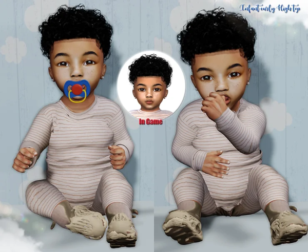 Alpha Curly High Top converted for Infants by simsfinds - The Sims 4 Custom Content