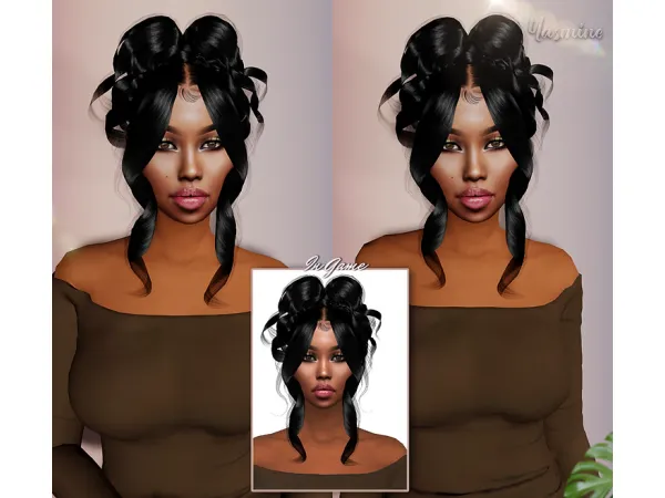 Alpha Yasmine curly messy pony - The Sims 4 Custom Content
