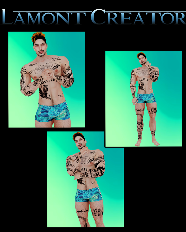 Mix Tattoo Body 4 by lamontcreatorr - The Sims 4 Custom Content