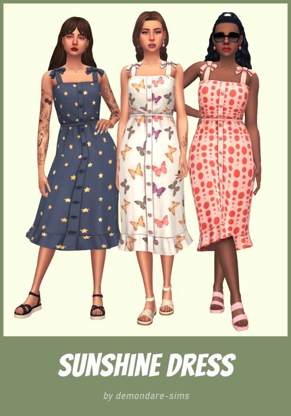 Maxis Match Sunshine Dress by simsfinds - The Sims 4 Custom Content