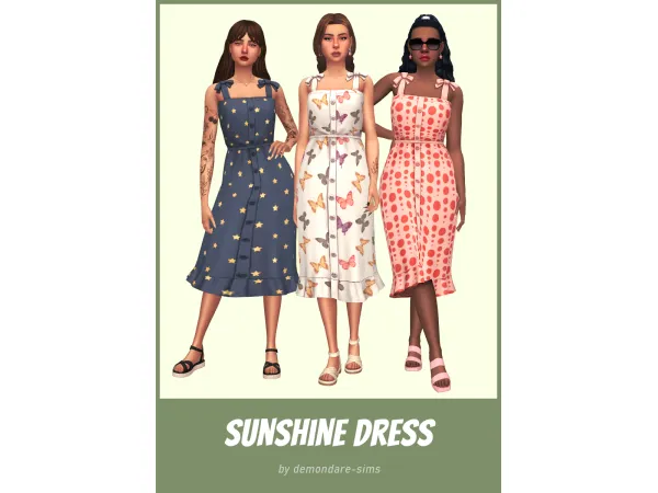 Maxis Match Sunshine Dress - The Sims 4 Custom Content