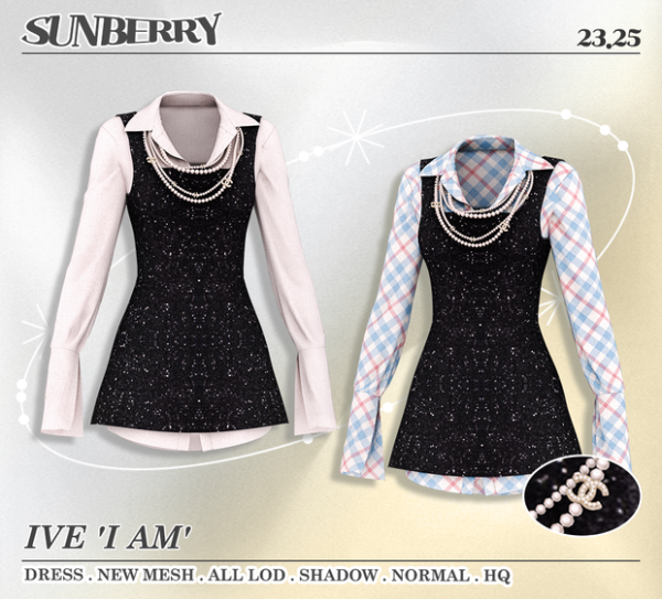 Alpha [SUNBERRY]IVE 'I AM' DRESS by simsfinds - The Sims 4 Custom Content