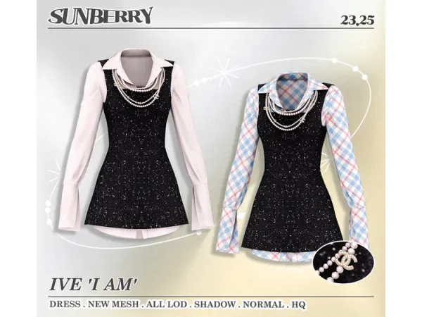 Alpha [SUNBERRY]IVE 'I AM' DRESS - The Sims 4 Custom Content