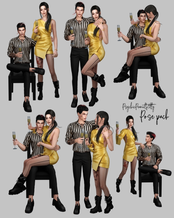 Mix POSES CELEBRATION by psychicpeanutkitty - The Sims 4 Custom Content