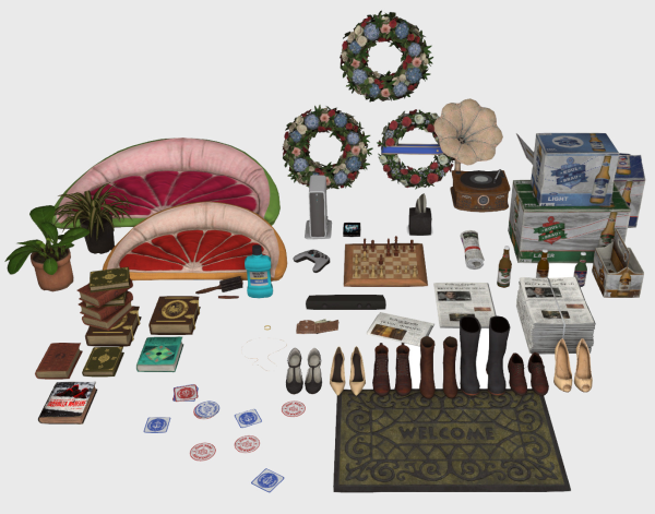 Alpha clutter dump 1 of conversions from gotham knights by simsfinds - The Sims 4 Custom Content