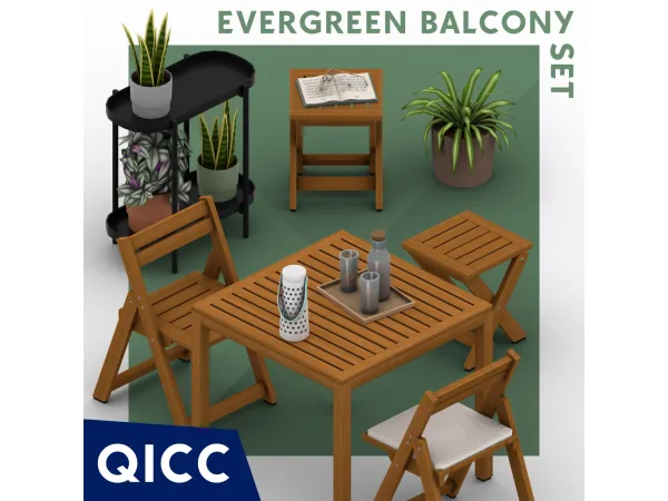 Maxis Match Evergreen Balcony Set - The Sims 4 Custom Content