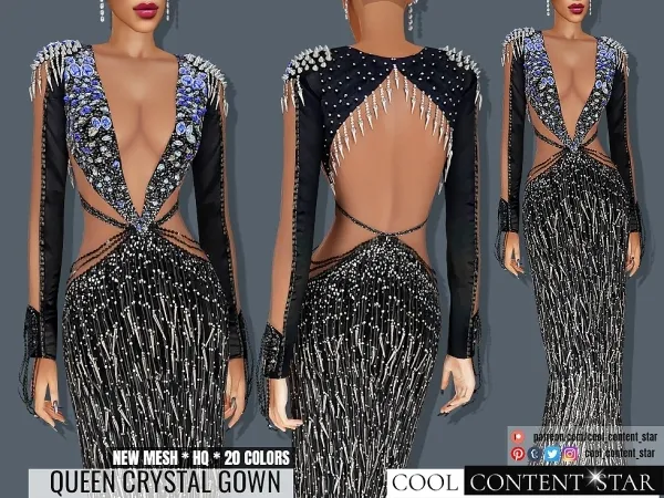 Alpha Queen Crystal Gown from Miss Universe 2023 by cool_content_star - The Sims 4 Custom Content