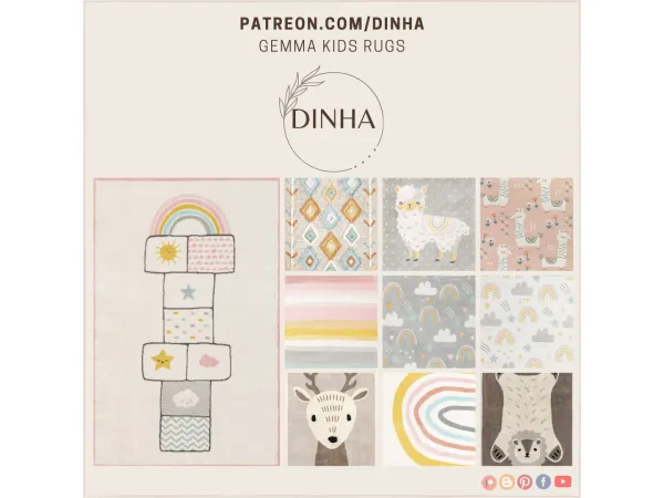 Alpha Gemma kids Rugs - The Sims 4 Custom Content
