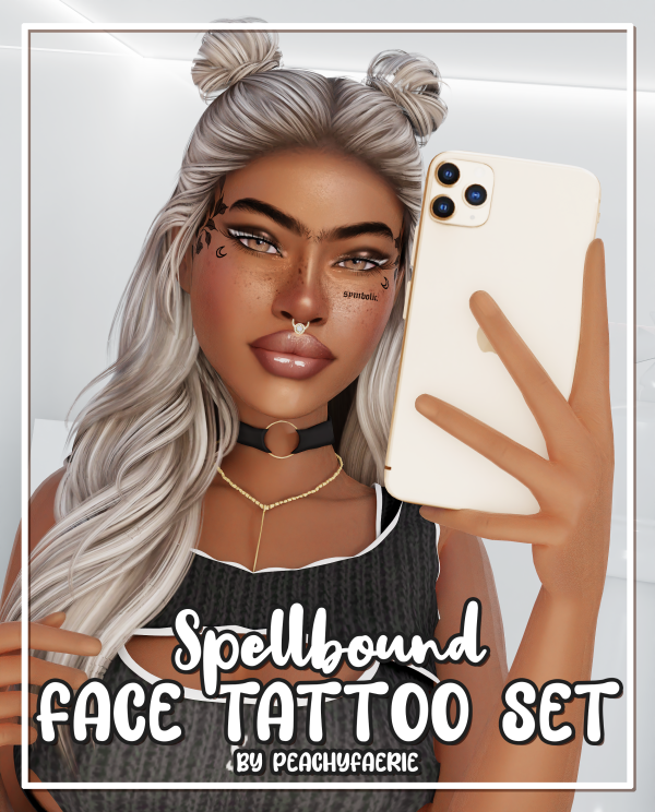 Mix SPELLBOUND face tattoos by simsfinds - The Sims 4 Custom Content