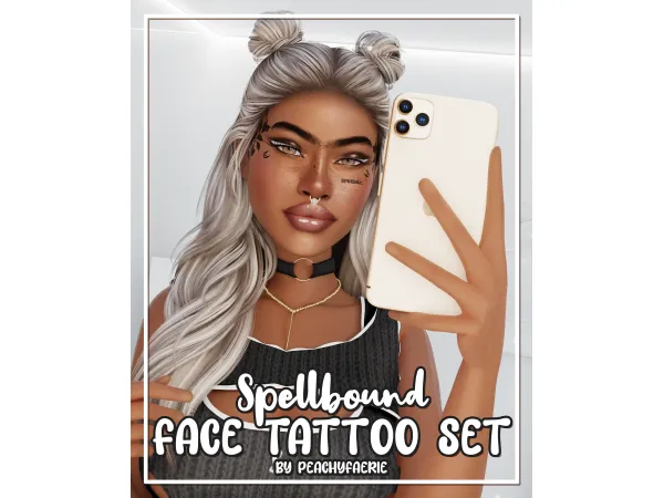 Mix SPELLBOUND face tattoos by peachyfaerie by peachyfaerie - The Sims 4 Custom Content