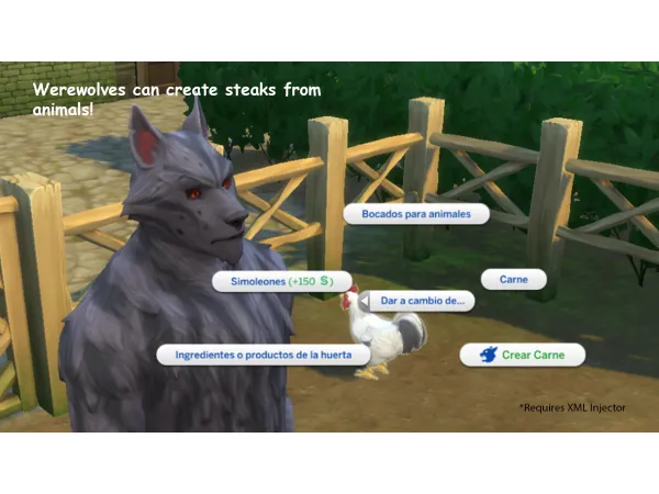 Maxis Match Werewolves can create raw meat from animals by Screaming Potato - The Sims 4 Custom Content