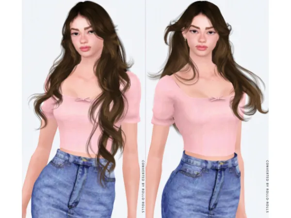 Wings Lithe Long Curly Hair 4t3 - The Sims 3 Custom Content