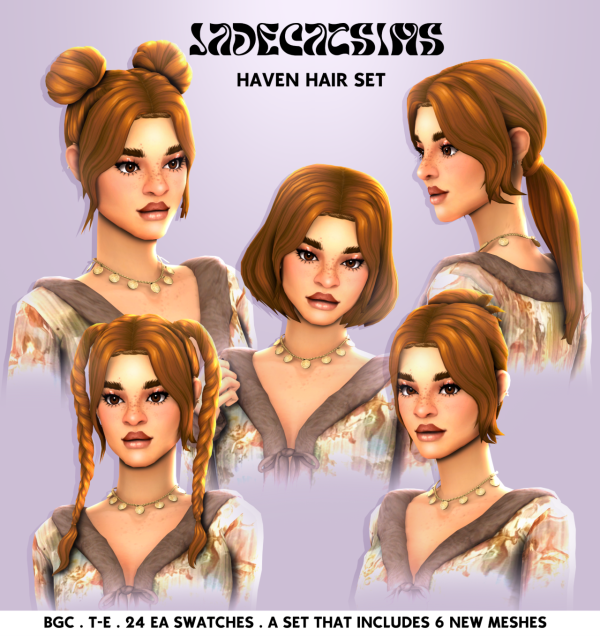 Maxis Match HAVEN HAIR SET by simsfinds - The Sims 4 Custom Content