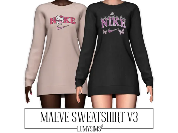 Alpha MAEVE SWEATSHIRT V3 - The Sims 4 Custom Content