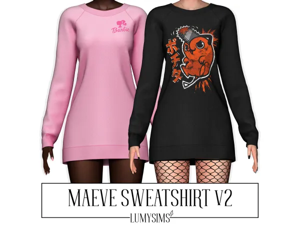Alpha MAEVE SWEATSHIRT V2 - The Sims 4 Custom Content