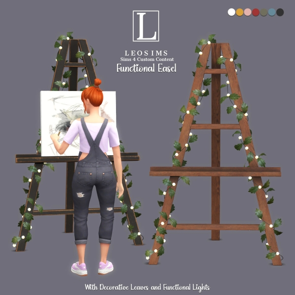Alpha Functional Easel by leosims4cc - The Sims 4 Custom Content