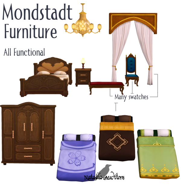 Maxis Match Mondstadt Furniture Auditore by simsfinds - The Sims 4 Custom Content