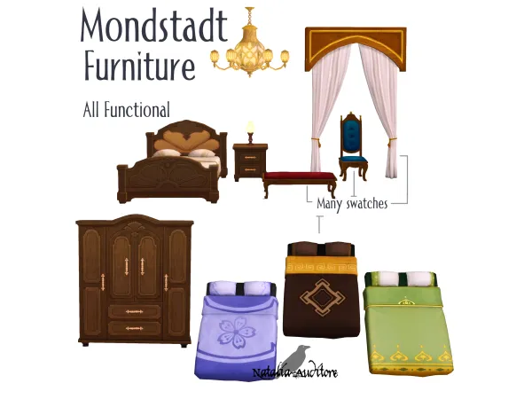 Maxis Match Mondstadt Furniture Auditore by Natalia - The Sims 4 Custom Content