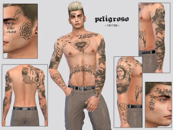 Mix Peligroso Tattoo (Mick) by simsfinds - The Sims 4 Custom Content