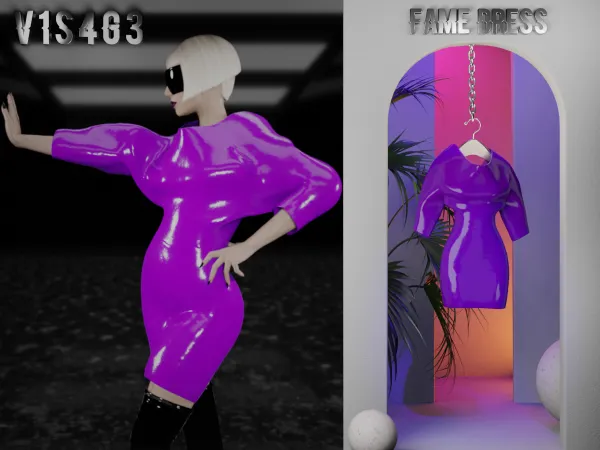 Alpha Fame Dress - The Sims 4 Custom Content