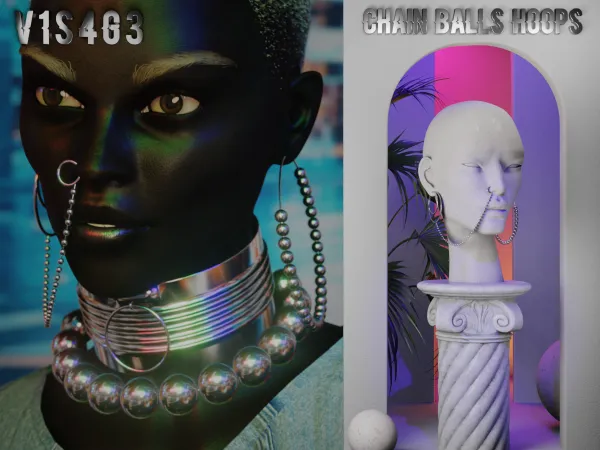 Alpha Chain Balls Hoops - The Sims 4 Custom Content
