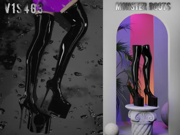 Alpha Monster Boots - The Sims 4 Custom Content