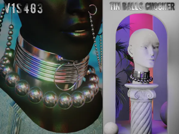 Alpha Tin Balls Chocker - The Sims 4 Custom Content