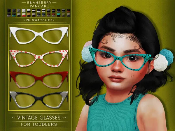 Alpha VINTAGE GLASSES TODDLERS BLAHBERRY PANCAKE - The Sims 4 Custom Content