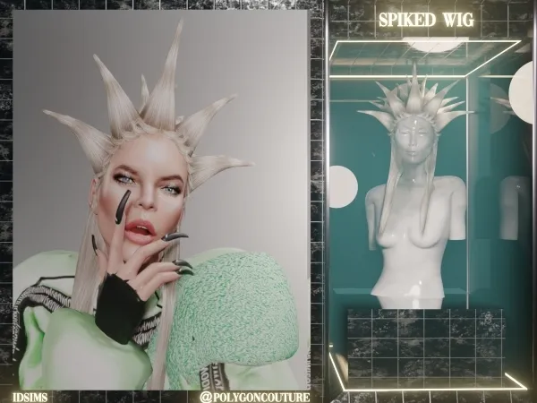 Alpha Spiked Wig - The Sims 4 Custom Content