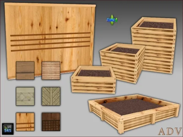 Maxis Match Plant boxes and fence - The Sims 4 Custom Content