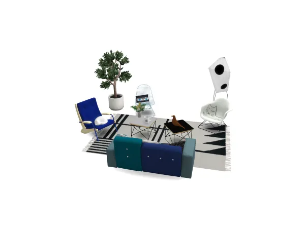 Mix Eames Fiberglass Armchair with Steinberg Cat by Vitra - The Sims 4 Custom Content