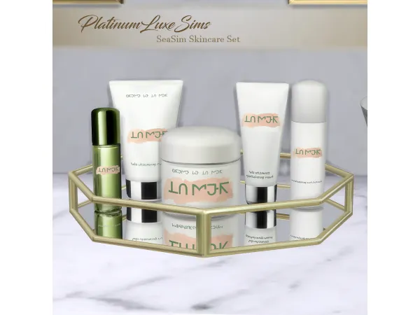 Alpha SeaSim Skincare Set (Simlish) by PlatinumLuxeSims - The Sims 4 Custom Content