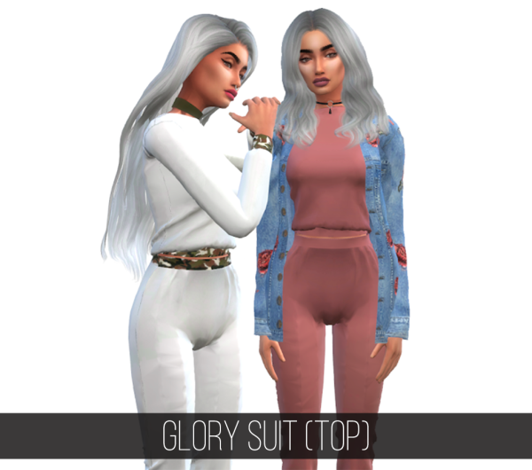 Alpha GLORY SUIT TOP by fifthscreations - The Sims 4 Custom Content