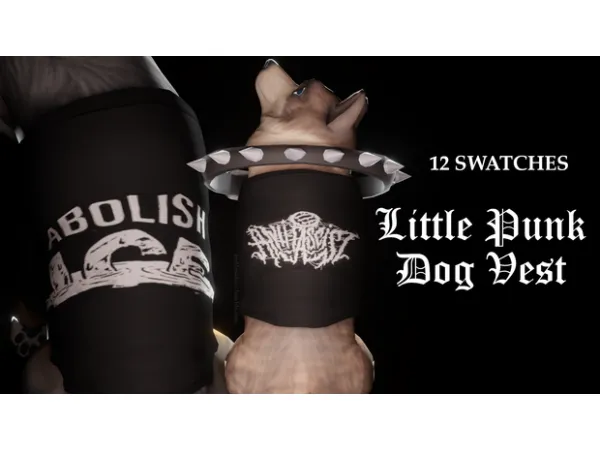 Maxis Match little punk dog vest by mellosakicc - The Sims 4 Custom Content