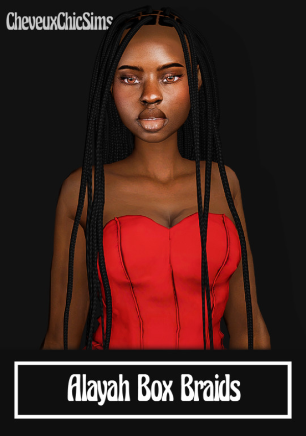 Alpha Alayah Box Braids by simmerkatex - The Sims 4 Custom Content