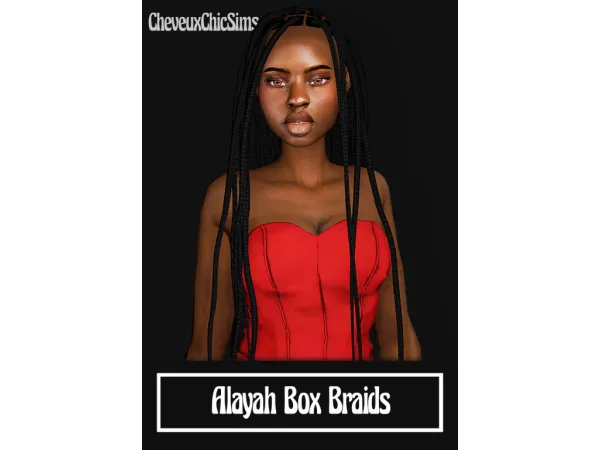 Alpha Alayah Box Braids - The Sims 4 Custom Content